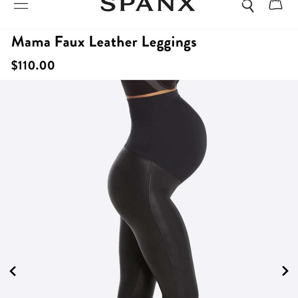 Black faux leather Maternity Spanx